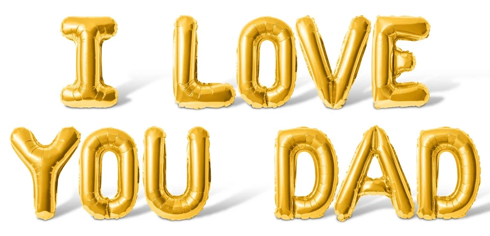 I LOVE YOU DAD Carta Globo Banner - Día del Padre Fiesta Suministro Decoraciones Foto 1 de 4