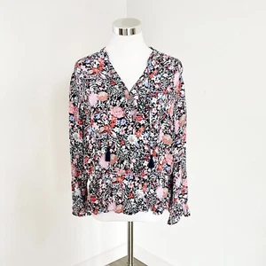 Sportscraft Womens Long Sleeve Peplum Blouse Tassel Floral Multicolor Size 12 - Picture 1 of 11