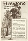 1914 Pneus de moto Firestone Akron Ohio vintage magazine annonce imprimée
