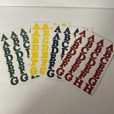 Creative Memories Retired 4 Sheets Red Blue Green Yellow Alphabet Stickers - Image 1 of 4