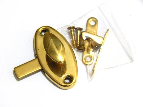 Antique Hoosier Cabinet Brass Oval Door Latch Wilson Sellers Napanee Cover