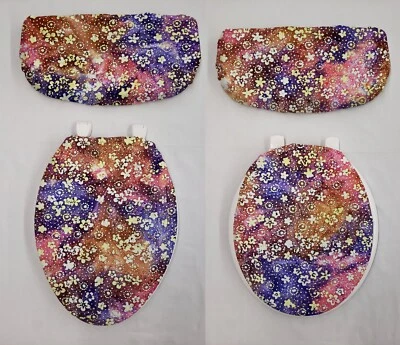 Juego de tapa de asiento de inodoro y cubierta de tanque Batik Tie Dye  Foto 1 de 2