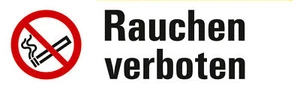 10x Aufkleber Verbot Schild "Rauchen verboten" Rauchverbot Nichtraucher 9x2,7cm - Bild 1 von 3