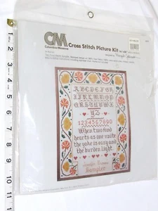 Columbia Minerva Sampler Margot Johnson 2 Fond Hearts Wedding Love Cross stitch - Bild 1 von 4