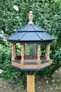 Large Vinyl Bird Feeder Amish Handmade Handcrafted Antique Mahogany & Black - Picture 1 of 1