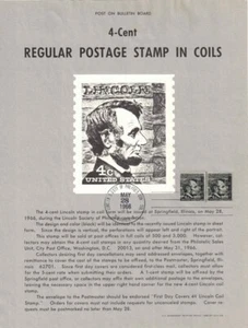 #1303 4c Abraham Lincoln Stamp Poster - Unofficial Souv Pg FT Show Cancel on LP - Picture 1 of 1