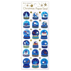 Aufkleberbogen Frohe Weihnachten blau Kuppel / Made in Japan Active Corporation - Bild 1 von 2