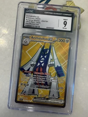 🔥📈 Pokémon Archaludon ex 224/191 Sv08: Surging Sparks Holo Error  CGC Mint 9 - Image 1 of 4