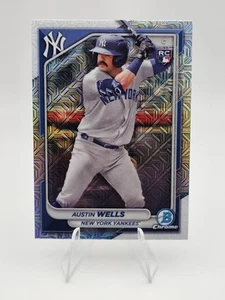 2024 Bowman Chrome Mega Mojo Refractor Austin Wells #87 RC New York Yankees  - Picture 1 of 2