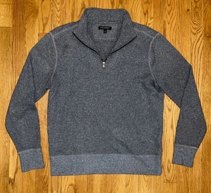 Banana Republic Knit  Quarter Zip Pullover Sweater Top Mens M Blue Heathered - Picture 1 of 8