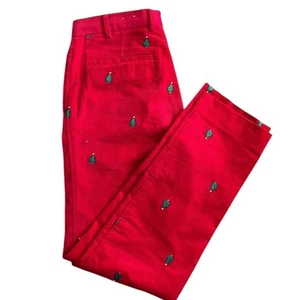Pantalón J Mclaughlin Hombre 33x32 Pana Bordado por Todas Partes Árbol de Navidad Algodón - Imagen 1 de 9