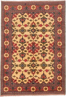 6'2" x 8'11" Traditional Vintage Hand Knotted Oriental Carpet Wool Area Rug - Image 1 of 2