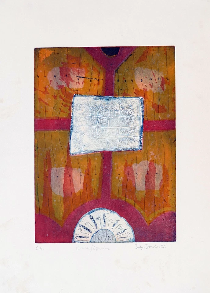 Drago DRUSKOVIC, Kreuzfigurinen - Radierung in Farbe - Bild 1 von 1