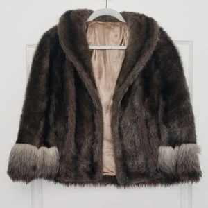 Vintage Regina Glenara Glenoit Regal Faux Fur Mink Cape Shrug Wrap Jacket O/S - Picture 1 of 9