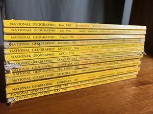 Vintage National Geographic Zeitschriften 1962-1967 14 Ausgaben guter Zustand - Bild 1 von 3