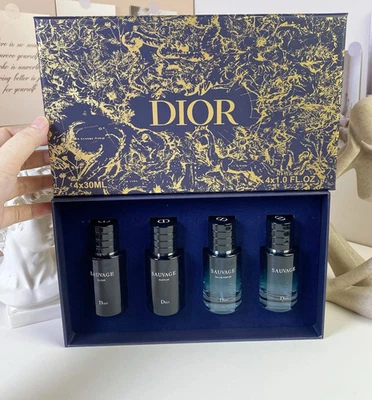 迪奥 Sauvage 男士香水礼品套装 – 4 x 30 毫升密封盒 - 免运费! — 第 1/4 张图片