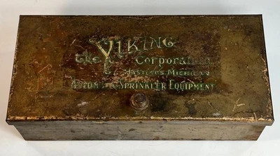 Старинная винтажная латунная коробка для спринклерного оборудования Viking Corporation Hasting Mich - Изображение 1 из 4