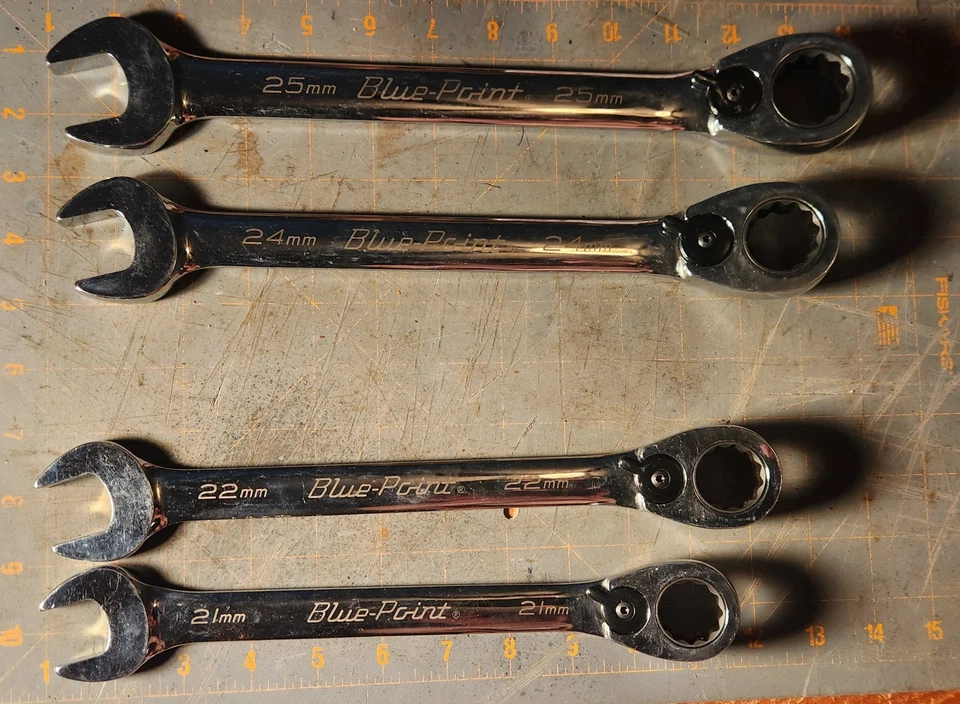 Juego de llaves combinadas de trinquete Blue-Point BOERM 21-25 mm métricas 4 piezas herramientas Foto 1 de 4