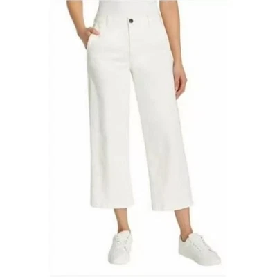 Ella Moss Women's Wide Leg Crop Pant, High Rise, White, 10 - Image 1 of 2