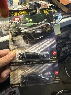 Honda Civic Type R Black Chase 0/5 Hot Wheels Premium Car Culture Ronin Run '07 Foto 1 de 4