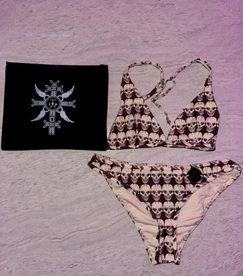 Traje de baño Paula Thomas para Thomas Wylde NUEVO 2 piezas TALLA S Scull Foto 1 de 4