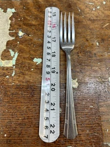 1 Vintage Vogue VOF 1 THREE STRIPES Salad Fork Stainless Steel Flatware U.S.A - Picture 1 of 2