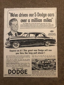 Vintage 1950’s Dodge Car Automobile Newspaper Ad 0C25 B889 - Bild 1 von 2