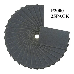 25PCS P2000 5.5x9" Wet Dry Silicon Carbide Sandpaper Set SandingSheets For Metal - Picture 1 of 9
