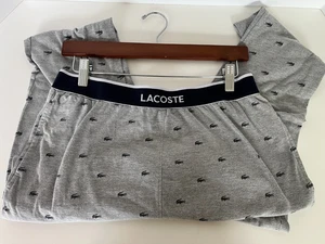Lacoste Mens Size Medium sleeping pajama pants/Grey & Navy Blue/Alligator logo - Picture 1 of 18