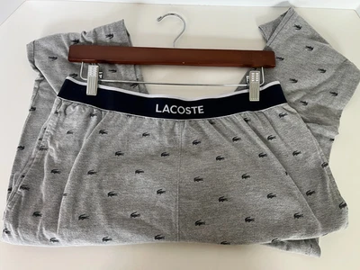 Lacoste Mens Size Medium sleeping pajama pants/Grey & Navy Blue/Alligator logo - Image 1 of 4