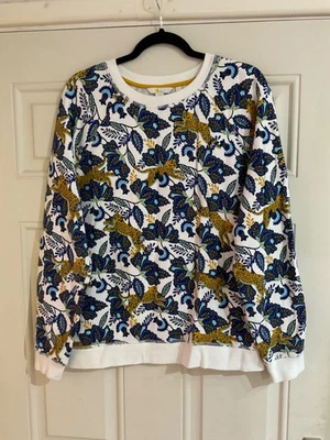 Sudadera Boden Lagenlook Marfil Guepardo Floral Elastizada - Talla L Foto 1 de 4