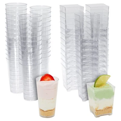 72 Pieces Assorted Dessert Cups for Parties, Plastic Shot Glasses 3oz, 5oz Cups - Image 1 of 4