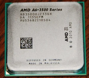 AMD A6-Series A6-3500 2.1 GHz 3M Socket FM1 AD3500OJZ33GX CPU Processors - Afbeelding 1 van 4