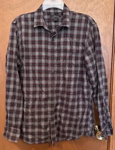 Marc Anthony Plaid Slim Fit Men Button Down Flannel Long Sleeve Shirt Sz M - Picture 1 of 4