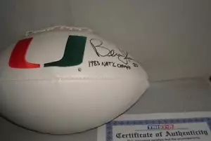 Bernie Kosar signiert Miami Hurricanes Logo Football - 1983 National Champion - Tri - Bild 1 von 1