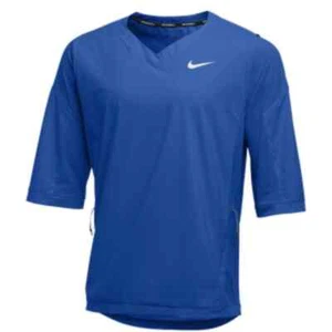 NIKE Men's Baseball 3/4 Sleeve Pullover Wind Shirt NWT Blue SIZE: MEDIUM - Picture 1 of 7