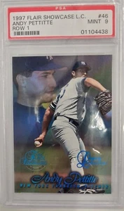 1997 FLAIR SHOWCASE ROW 1 LEGACY #46 ANDY PETTITTE HOF #46 /100 PSA 9 - Picture 1 of 2