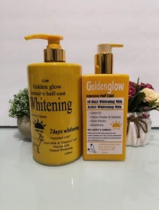 Golden Glow Intensive H-C Whitening Body Milk 500ml + Shower Gel 1000ml VitaminC - Picture 1 of 6