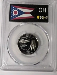 2002 S Ohio CLAD Quarter with State Flag PR70DCAM PCGS - Picture 1 of 2