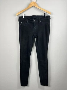 Pantalones negros True Religion para mujer talla 29 de cuero CASEY GAMUZA ELÁSTICA - Imagen 1 de 13