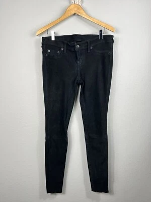 True Religion Women's Size 29 Leather CASEY STRETCH SUEDE Black Pants - Image 1 of 4