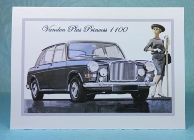 VANDEN PLAS Princess 1100 - GREETING CARD - Classic Car Memorabilia - Blank - Image 1 of 3