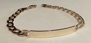 (RI4) 14k Yellow Gold Men's Curb / Cuban ID Bracelet (14 Grams) Size 8" (6.5 MM) - Picture 1 of 6