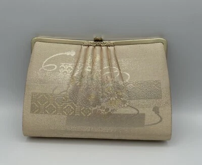 Vintage Japanese Kimono Silk Bag Clutch Bag Floral Design Evening Party Cocktail - Image 1 of 4
