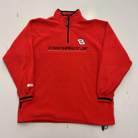 Vintage Chase Authentics Dale Earnhardt Jr 1/4 Zip Up Red Sweatshirt Mens Size L Cover