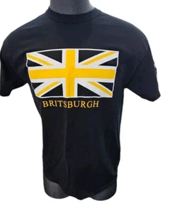 Britsburgh Short Sleeve TShirt Black  Large Union Jack - Picture 1 of 7