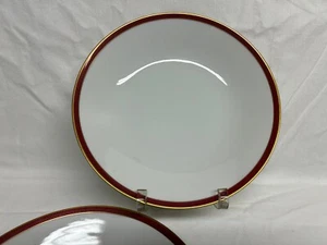 Hutschenreuther Set of (2) 7 1/2" Red Rim Coupe Soup Bowls -Germany - Picture 1 of 4
