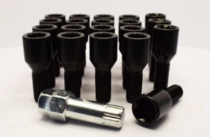 20 x M14 x 1,5, hilo de 28 mm, pernos sintonizadores incluidos casilleros con llave (negro) - Imagen 1 de 5