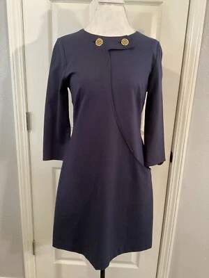 Vestido para mujer Elizabeth McKay New York talla 6 GRUESO CON bolsillo azul marino nuevo sin etiquetas Foto 1 de 4