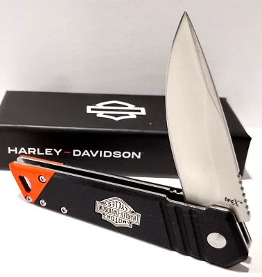 CASE TECX Case Cutlery XX Harley Davidson Tec X Linerlock Black Orange Folding Knife 52272